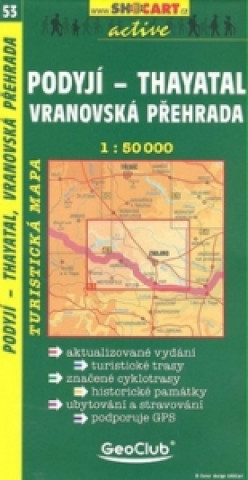 Materiale tipărite Podyjí - Thayatal, Vranovská přehrada 1:50 000 neuvedený autor