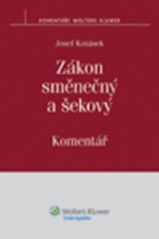 Книга Zákon směnečný a šekový Josef Kotásek