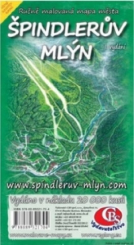 Tiskovina Ručně malovaná mapa města Špindlerův Mlýn 