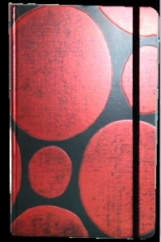 Книга Zápisník s gumičkou A5 145x210 mm  černý s červenými koly 