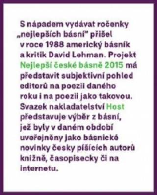 Książka Nejlepší české básně 2015 Petr Borkovec