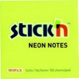 Papírenské zboží Samolepicí bloček Stick'n neonová žlutá 