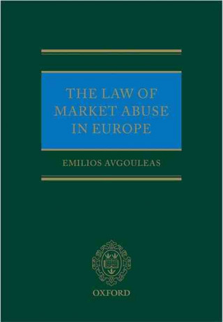 Book LAW OF MARKET ABUSE IN EUROPE EMILIOS AVGOULEAS