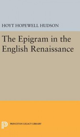 Carte Epigram in the English Renaissance Hoyt Hopewell Hudson