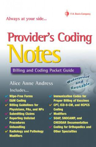 Kniha Providers' Coding Notes: Billing and Coding Pocket Guide Alice Anne Andress