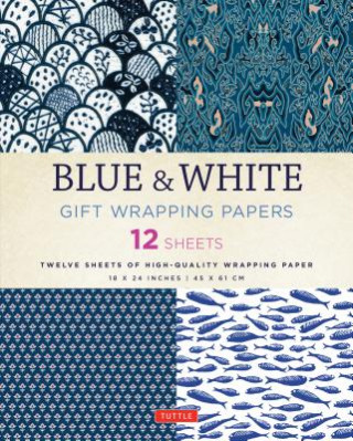 Книга Blue & White Gift Wrapping Papers - 12 Sheets Tuttle Publishing
