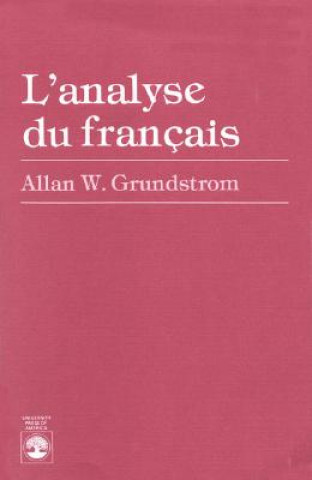 Könyv L'analyse du franaais Allan W. Grundstrom