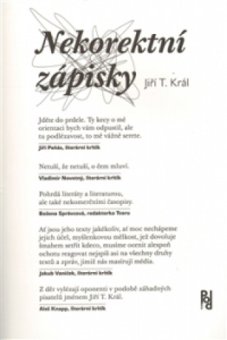 Könyv Nekorektní zápisky Jiří Král