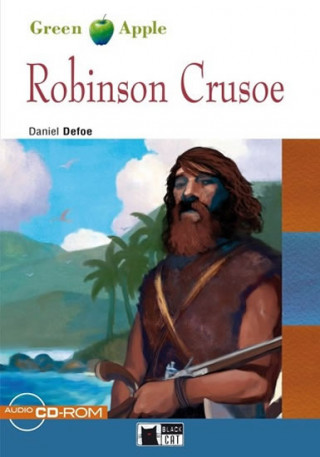 Книга BLACK CAT READERS GREEN APPLE EDITION 1 - ROBINSON CRUSOE + CD-ROM Daniel Defoe