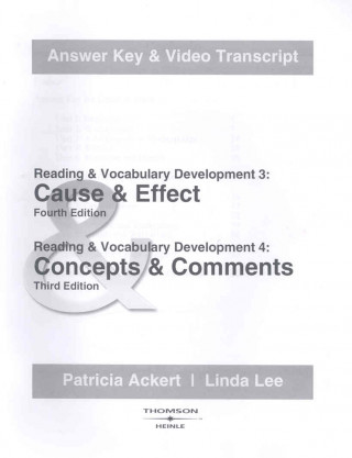 Könyv Cause & Effect/Concepts & Comments: Answer Key and Video Transcripts ACKERT