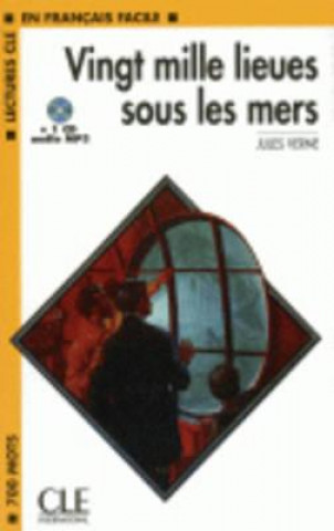Carte LECTURES CLE EN FRANCAIS FACILE NIVEAU 1: VING MILLE LIEUES SOUS LES MERS + CD MP3 Jules Verne