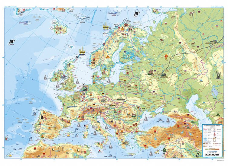Kniha AKN Dětská mapa Evropy lamin. v tubusu 
