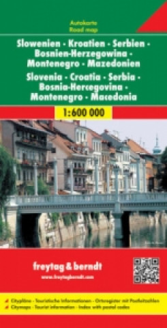 Nyomtatványok Automapa Slovinsko, Chorvatsko, Srbsko 1:600 000 