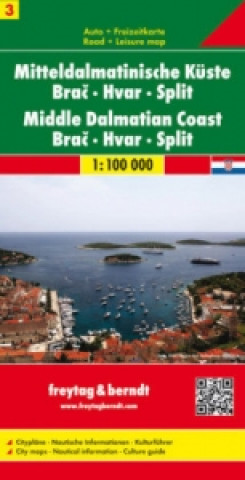 Carte Střední Dalmácie Brač Hvar Split 1: 100 000 