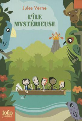 Könyv L'île mysterieuse. Die geheimnisvolle Insel, französische Ausgabe Jules Verne