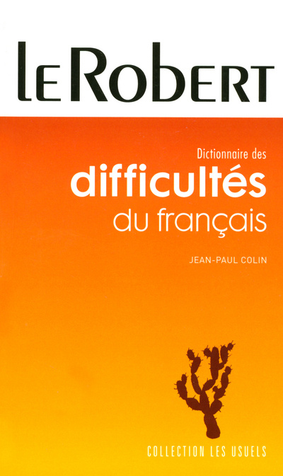 Carte LE ROBERT DICTIONNAIRE DIFFICULTES DU FRANCAIS Jean-Paul Colin