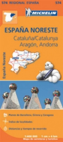 Tlačovina Aragon Cataluna - Michelin Regional Map 574 