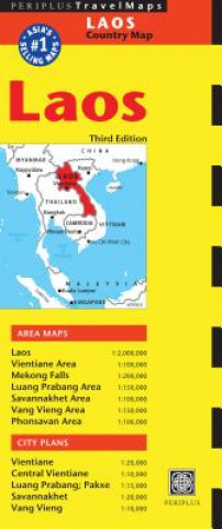 Nyomtatványok Laos Travel Map Third Edition Periplus Editors