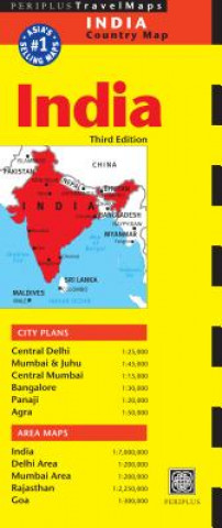Nyomtatványok India Travel Map Third Edition Periplus Editors