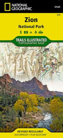 Tiskovina Zion National Park National Geographic Maps