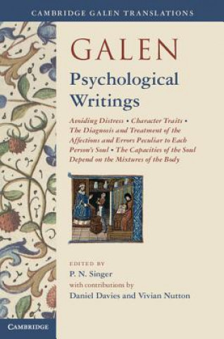 Livre Galen: Psychological Writings P N Singer