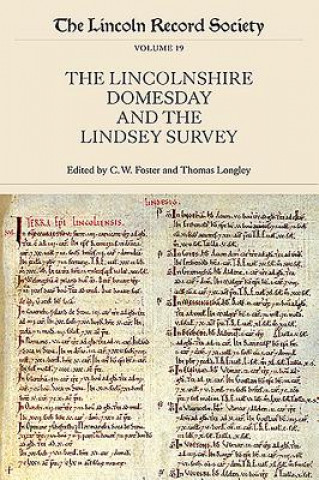 Carte Lincolnshire Domesday and the Lindsey Survey CW Foster
