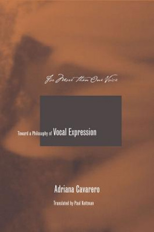 Kniha For More than One Voice Adriana Cavarero