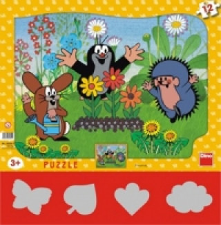 Hra/Hračka Puzzle deskové 12 Krtek zahradníkem 