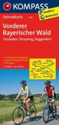 Materiale tipărite KOMPASS Fahrradkarte Vorderer Bayerischer Wald - Gäuboden - Straubing - Deggendorf 