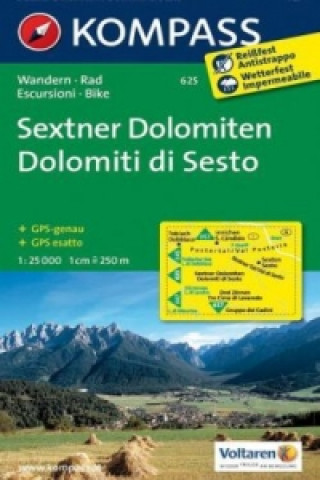 Materiale tipărite Sextner Dolomiten 625 / 1:25T NKOM Kompass-Karten Gmbh