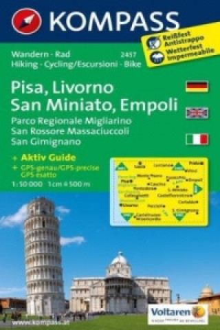 Carte PISA,LIVORNO,SAN MINIATO 1:50 000 KOMPASS-Karten GmbH