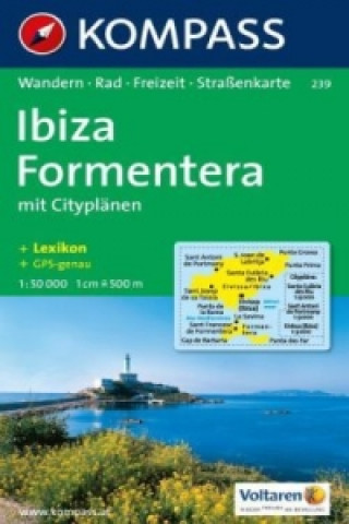 Nyomtatványok Ibiza,Formentera 239 / 1:50T NKOM Kompass-Karten Gmbh