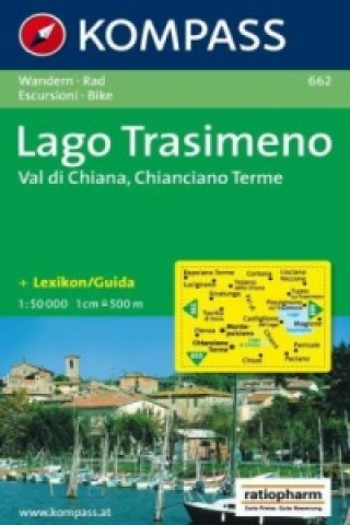 Articles imprimés Kompass Karte Lago Trasimeno, Val di Chiana, Chianciano Terme 