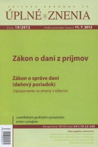 Buch UZZ 19/2012 Zákon o dani z príjmov 