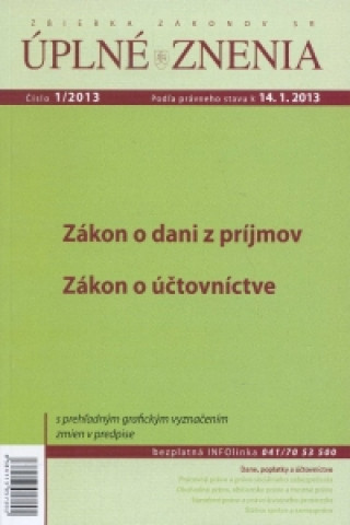 Book UZZ 1/2013 Zákon o dani z príjmov, Zákon o účtovníctve 