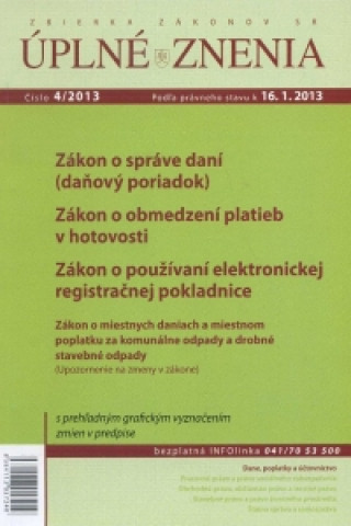 Book UZZ 4/2013 Zákon o správe daní (daňový poriadok) 