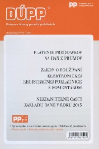 Kniha DUPP 6-7/2013 Platenie preddavkov na daň z príjmov 