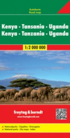 Prasa Kenya - Tanzania - Uganda - Rwanda Road Map 1:2 000 000 