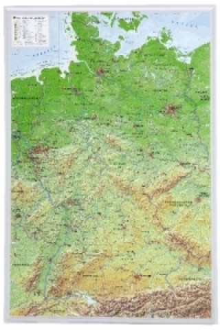 Tiskovina Deutschland, Reliefkarte, Klein. Germany 
