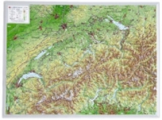 Tiskovina Schweiz, Reliefkarte, Klein. Switzerland André Markgraf