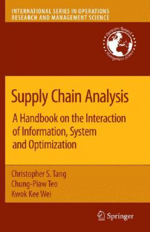 Könyv Supply Chain Analysis Christopher S. Tang