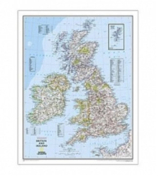 Nyomtatványok Britain And Ireland Flat Map National Geographic Maps