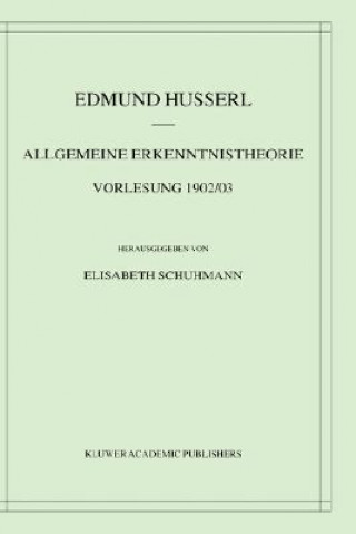Book Allgemeine Erkenntnistheorie Edmund Husserl
