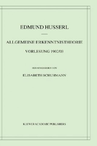 Livre Allgemeine Erkenntnistheorie Edmund Husserl