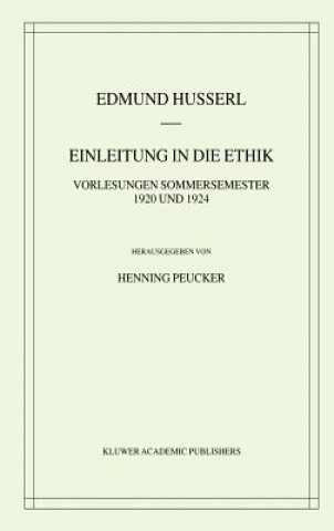 Könyv Einleitung in die Ethik Edmund Husserl