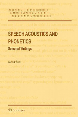 Kniha Speech Acoustics and Phonetics Gunnar Fant
