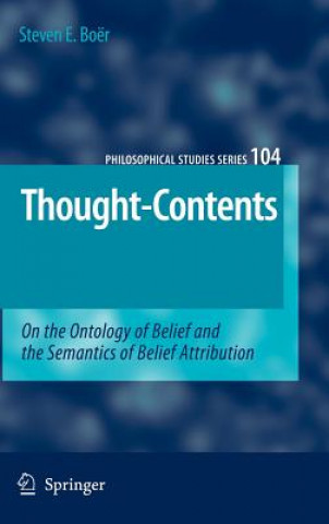 Knjiga Thought-Contents Steven E. Boër