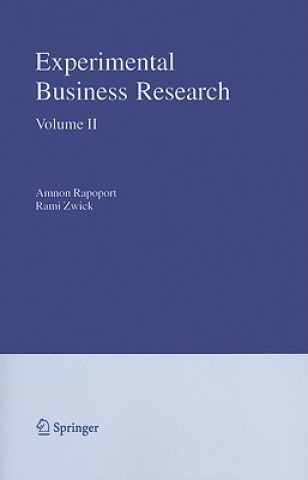 Kniha Experimental Business Research Amnon Rapoport