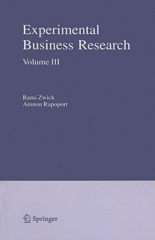 Livre Experimental Business Research Rami Zwick