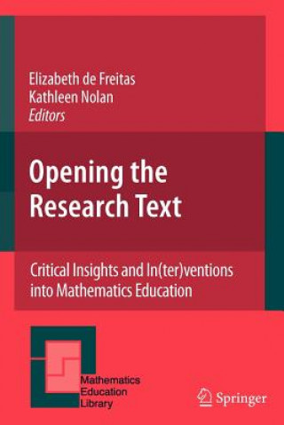 Könyv Opening the Research Text Elizabeth de Freitas